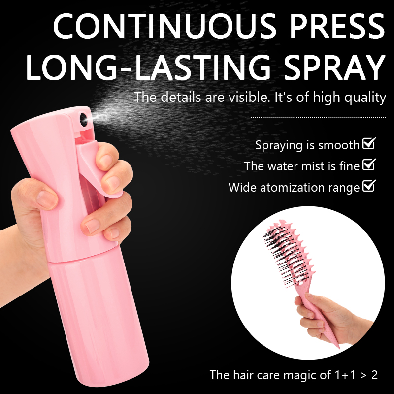 Continuous press spray bottle